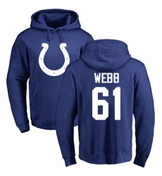 NFL Nike Indianapolis Colts #61 JMarcus Webb Royal Blue Name & Number Logo Pullover Hoodie