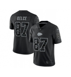 Men's Kansas City Chiefs #87 Travis Kelce Black Reflective Limited Stitched Jersey