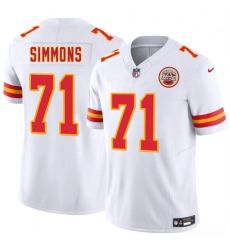 Men’s Kansas City Chiefs #71 Josh Simmons White 2025 Draft F.U.S.E. Vapor Untouchable Limited Football Stitched Jersey