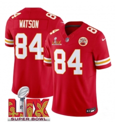 Men's Kansas City Chiefs #84 Justin Watson Red 2025 Super Bowl LIX F.U.S.E. Vapor Limited Stitched Football Jersey