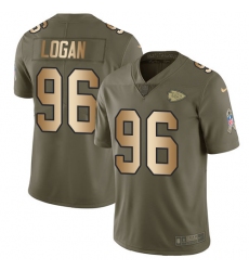 Youth Nike Kansas City Chiefs #96 Bennie Logan Limited Olive/Gold 2017 Salute to Service NFL Jersey